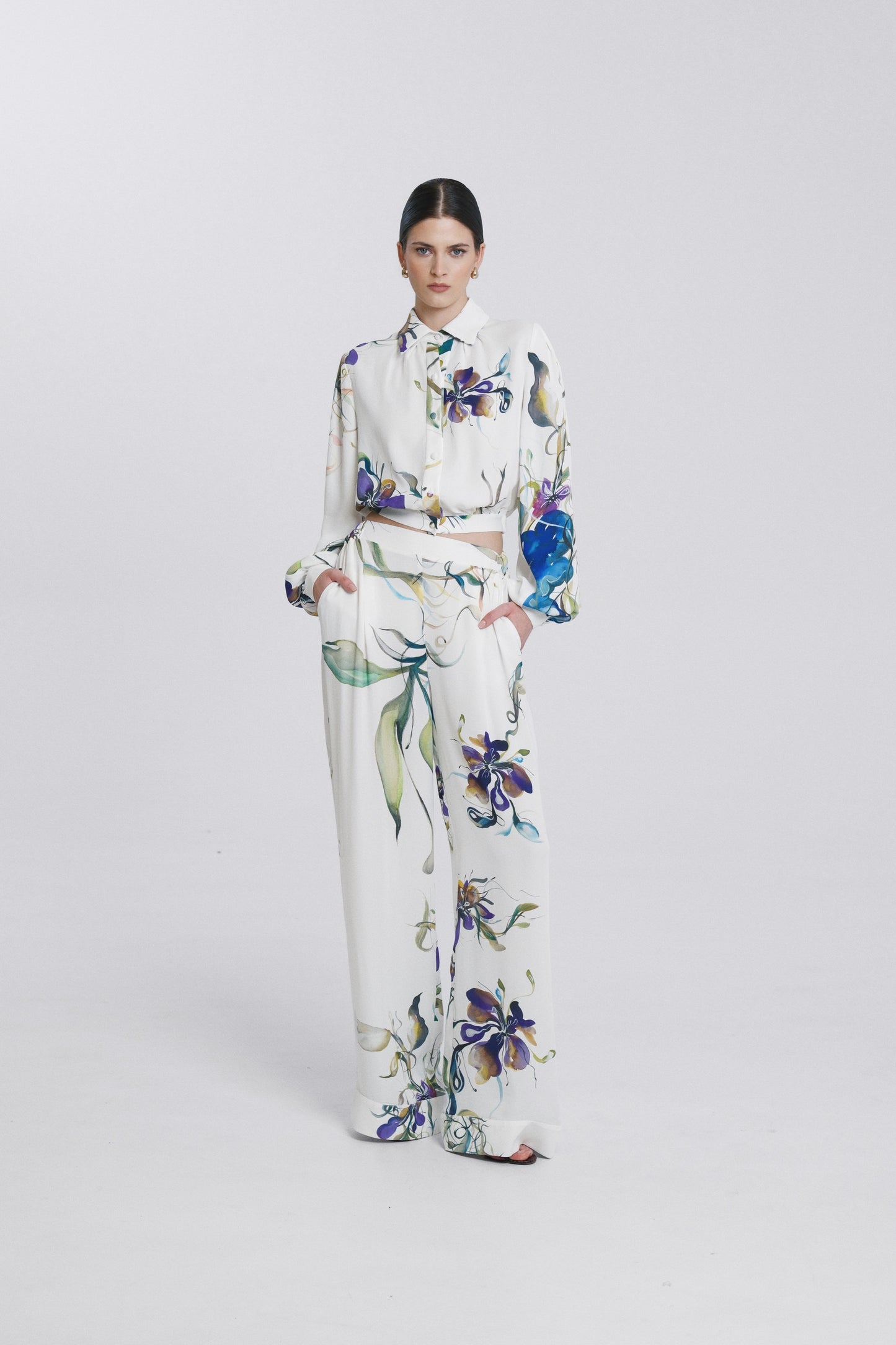 Livia Pants Purple Floral Pre-Order