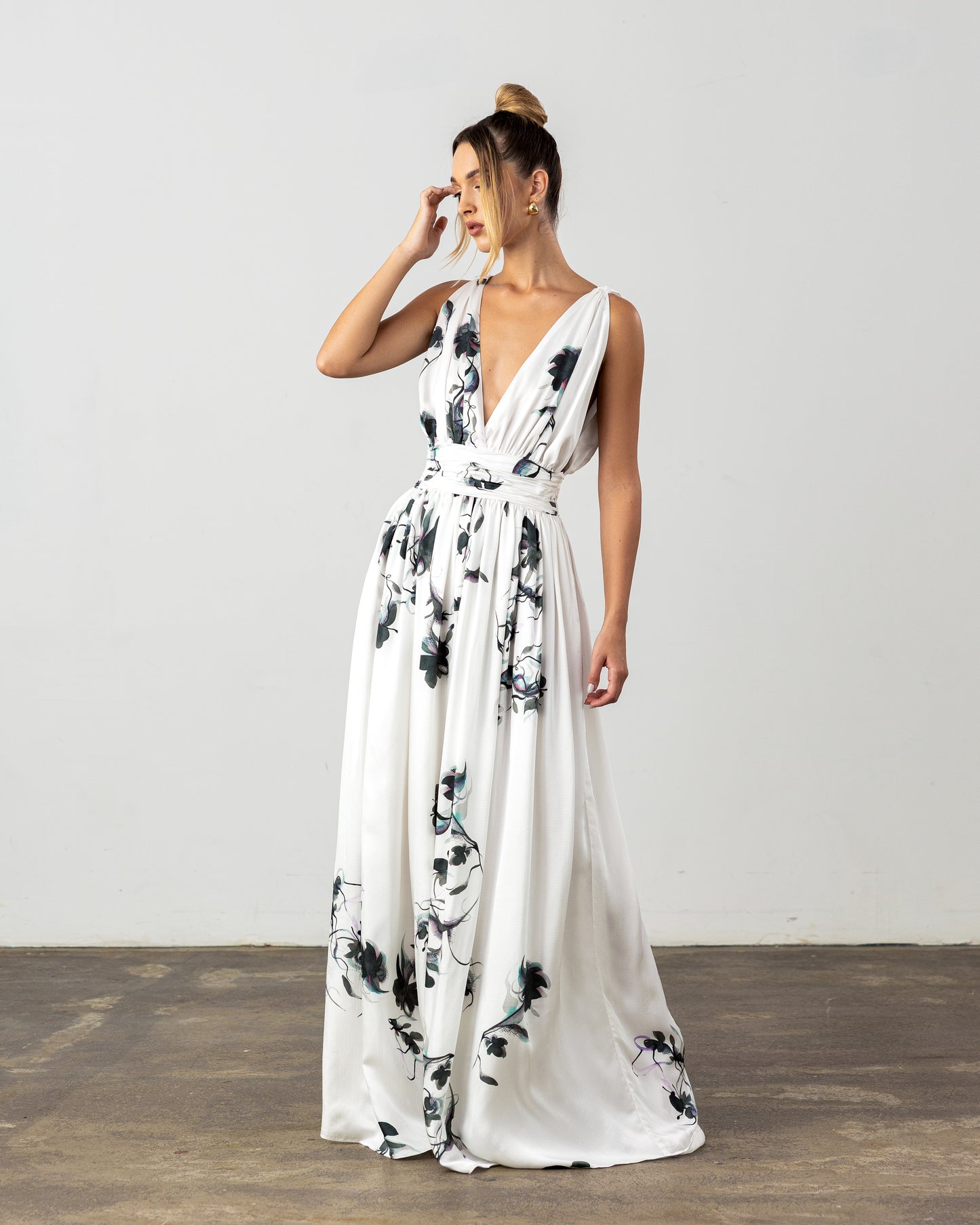 Palmina Plunge Dress Black Floral Pre-Order
