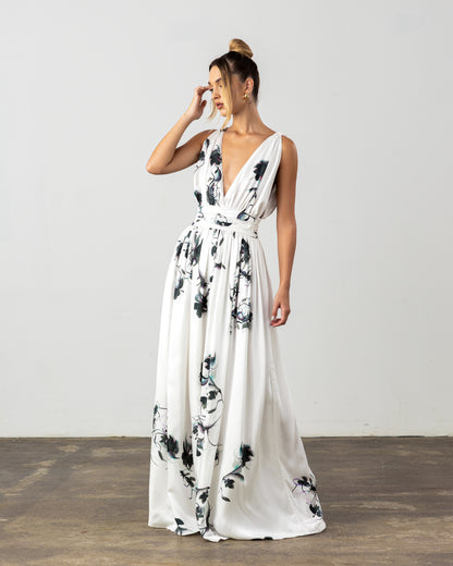 Palmina Plunge Dress Black Floral Pre-Order