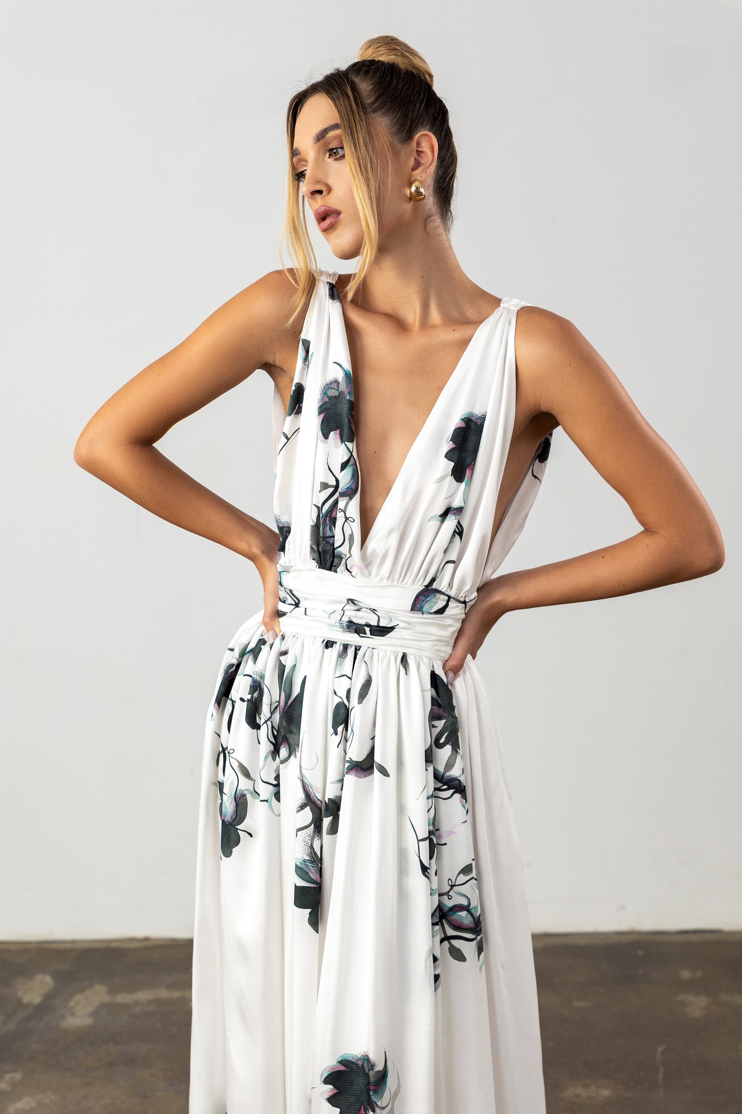 Palmina Plunge Dress Black Floral Pre-Order