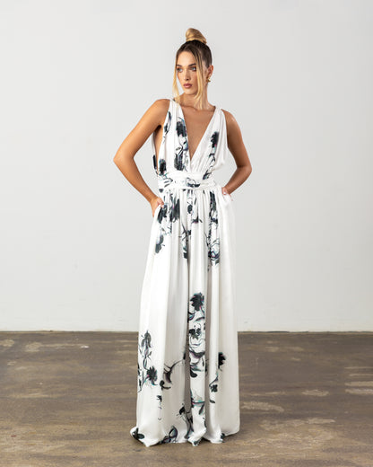 Palmina Plunge Dress Black Floral Pre-Order