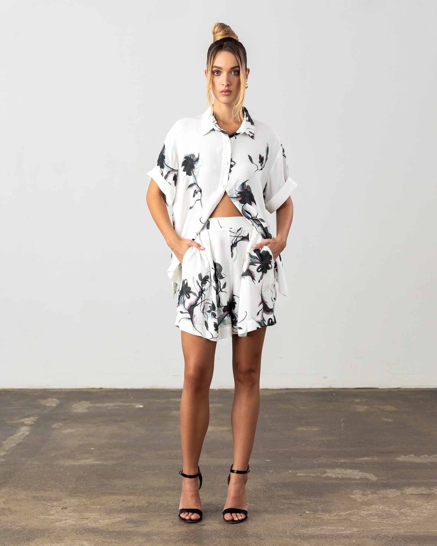 Lottie Shorts Black Floral Pre-Order