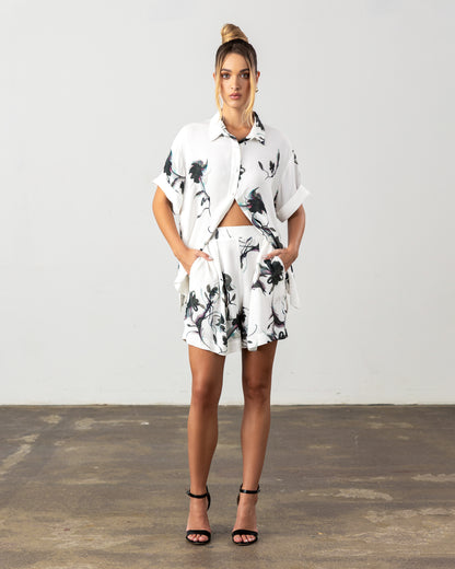 Lottie Shorts Black Floral Pre-Order