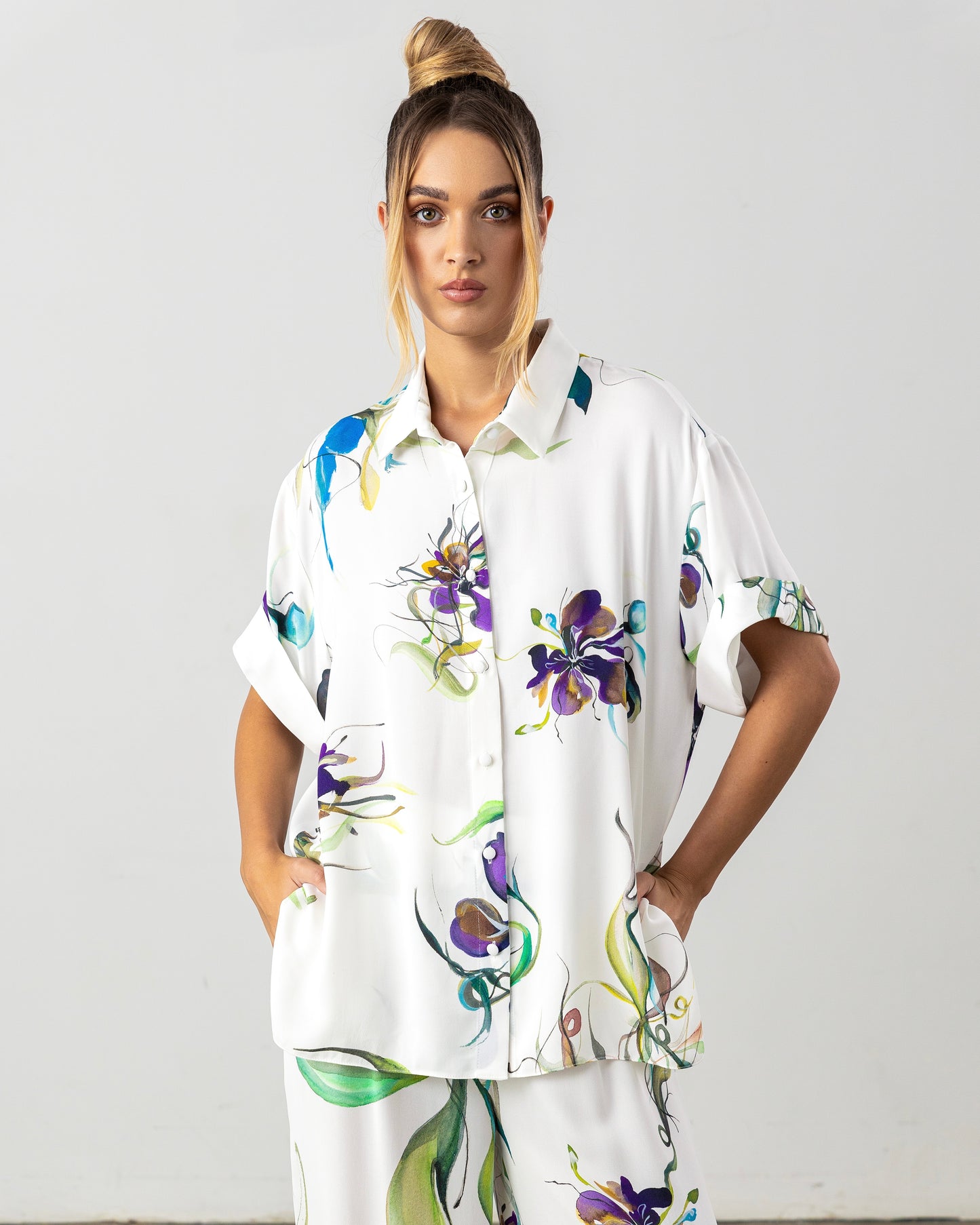 Livia Shirt Purple Floral Pre-Order