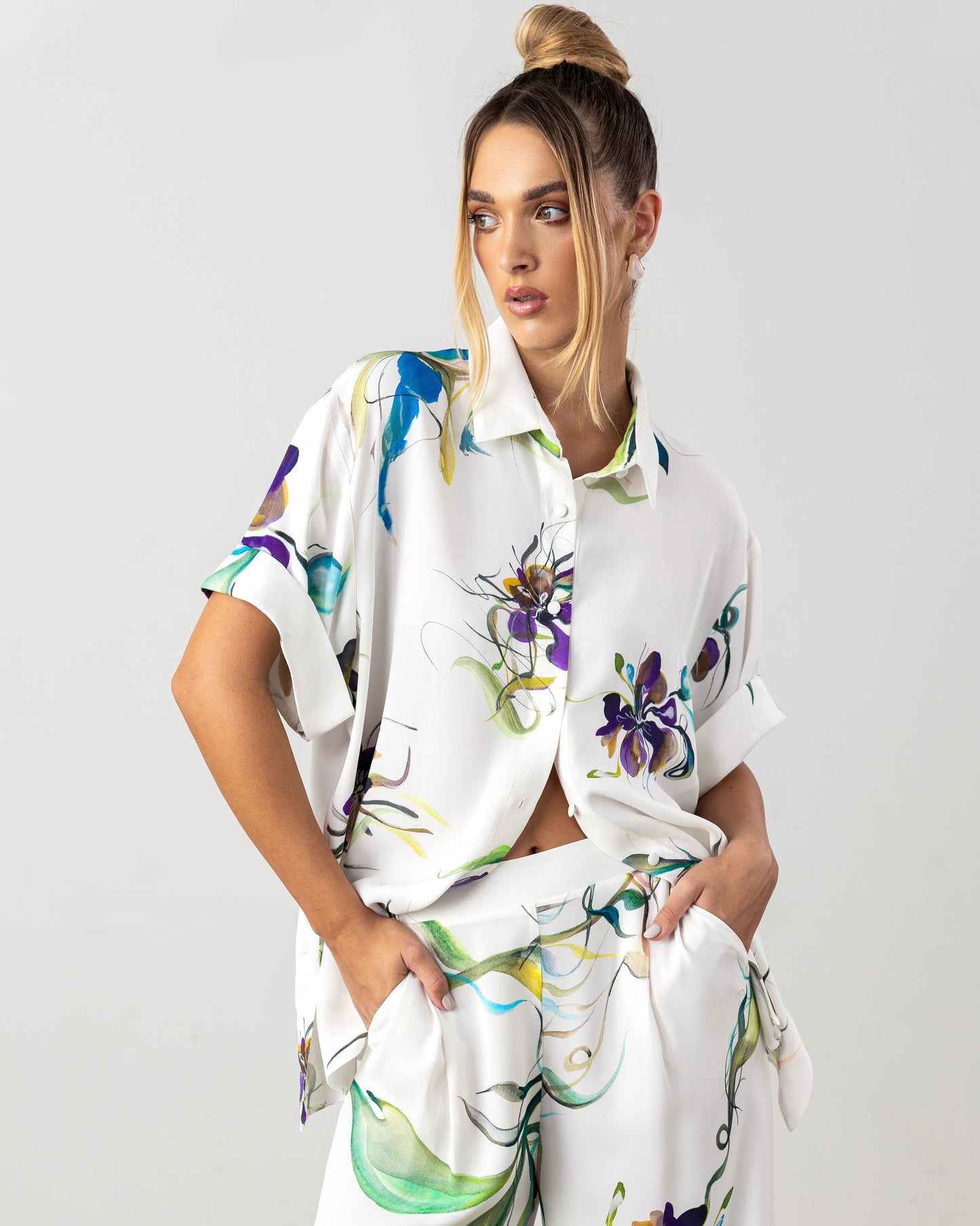 Livia Shirt Purple Floral Pre-Order