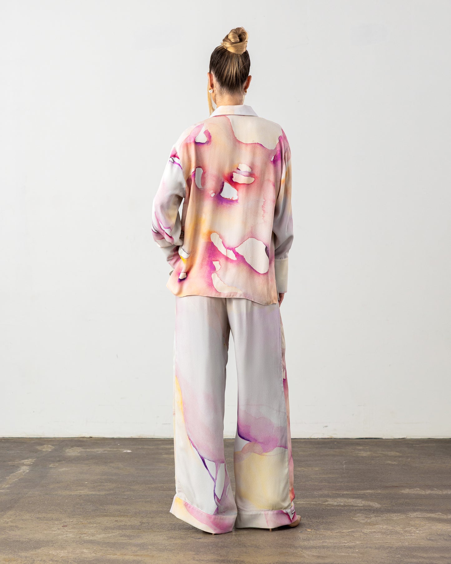 Livia Pants Pink Abstract Pre-Order