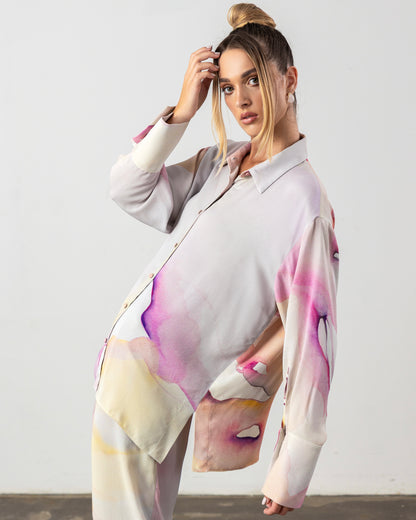 Livia Shirt Pink Abstract
