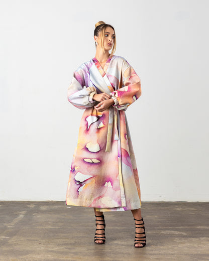 Kali Wrap Coat Abstract Pre-Order