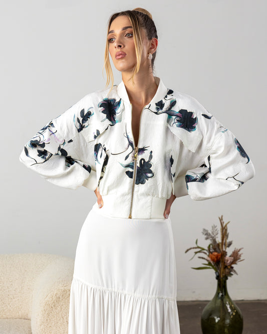 Remi Bomber Jacket Black Floral