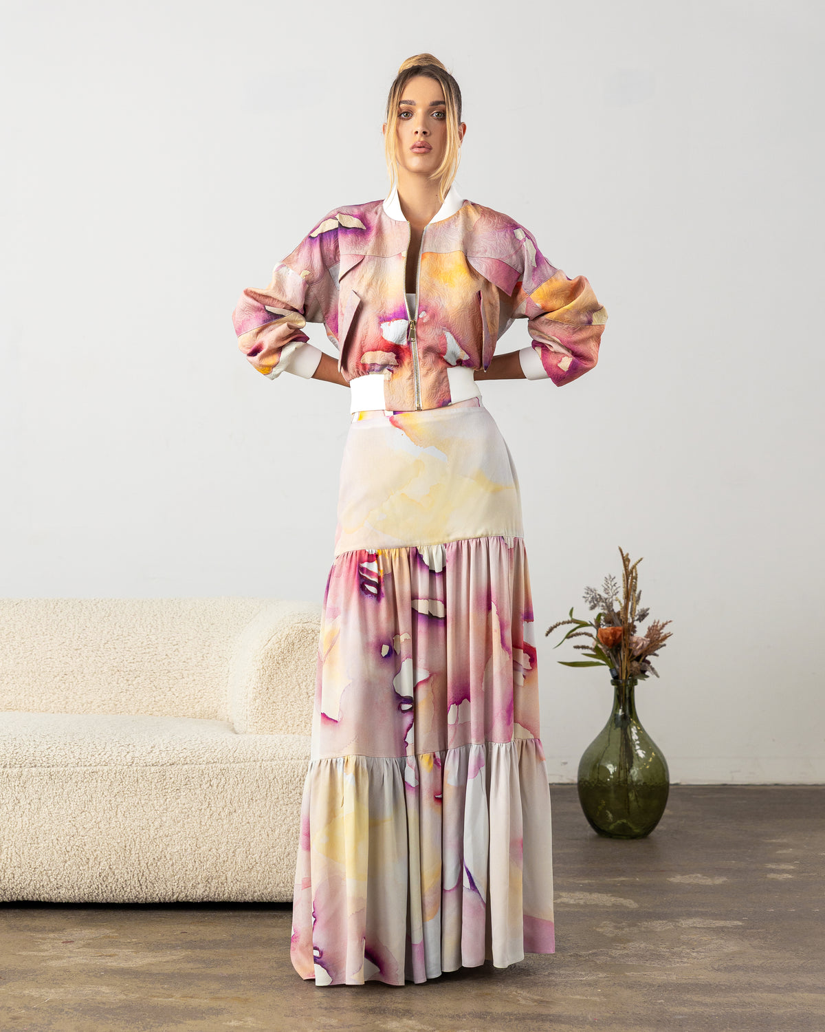 Petra Skirt Abstract Pink