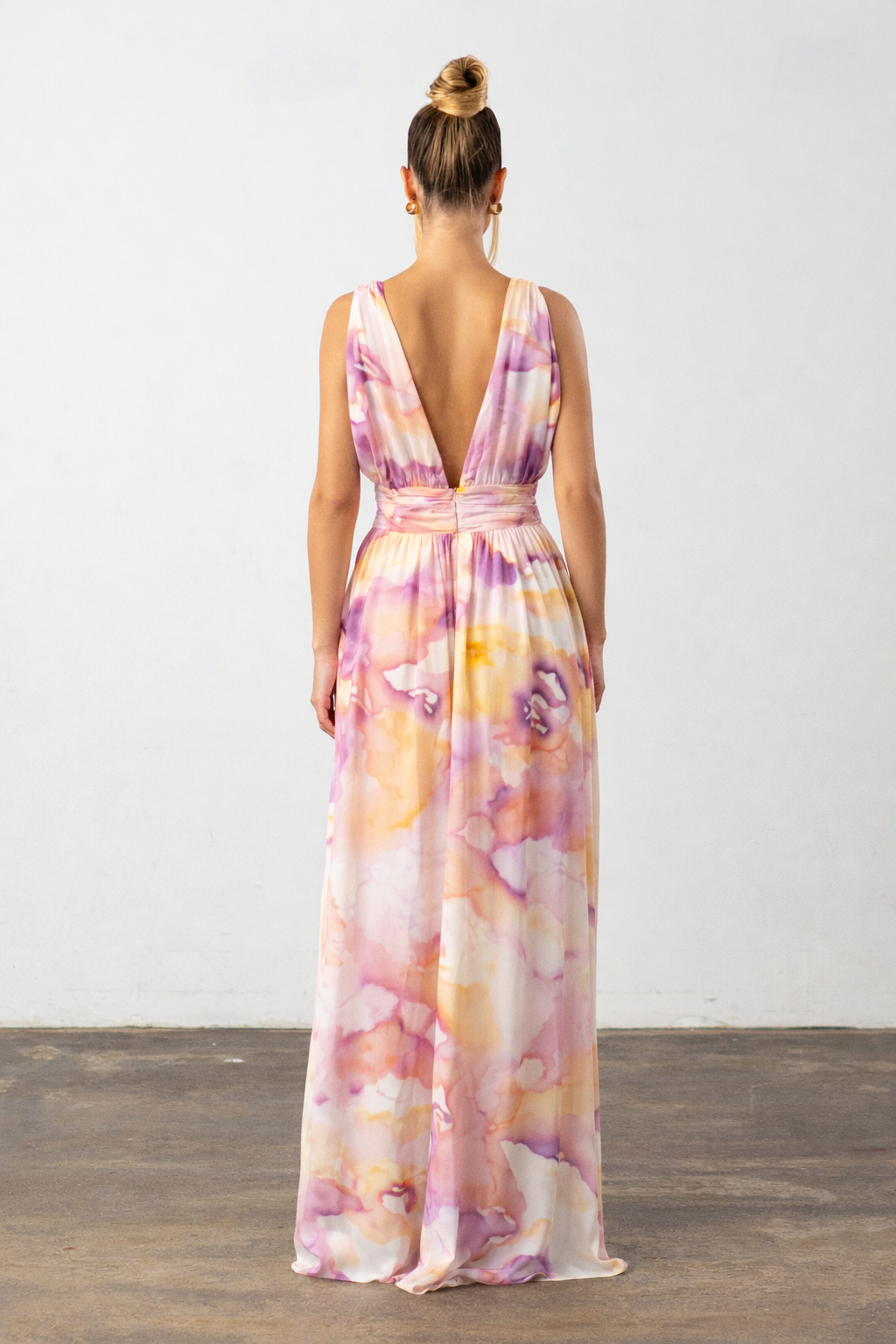 Palmina Plunge Dress Pink Abstract Pre-Order
