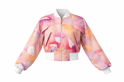 Remi Bomber Jacket Pink Abstract