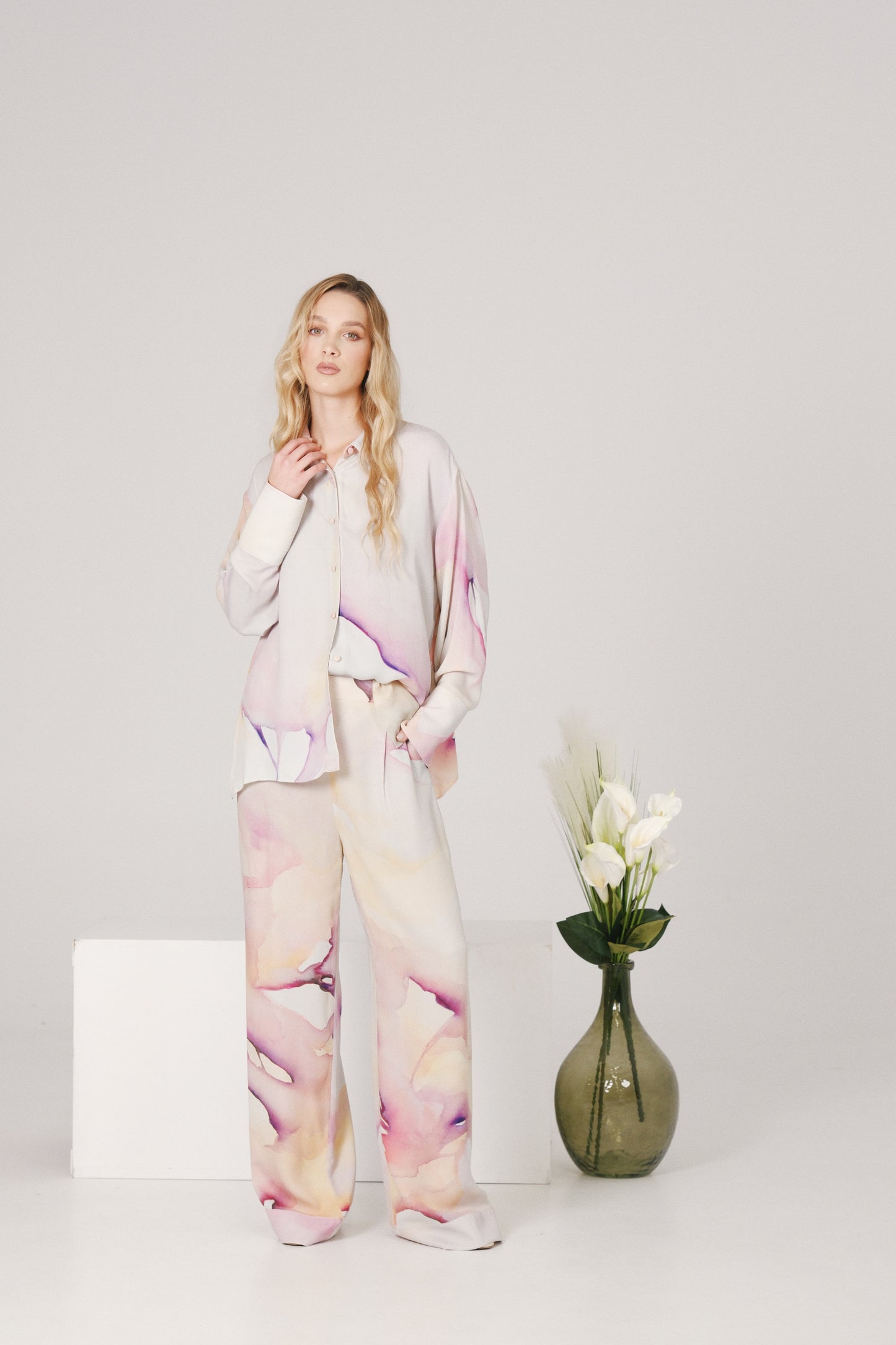 Livia Shirt Pink Abstract